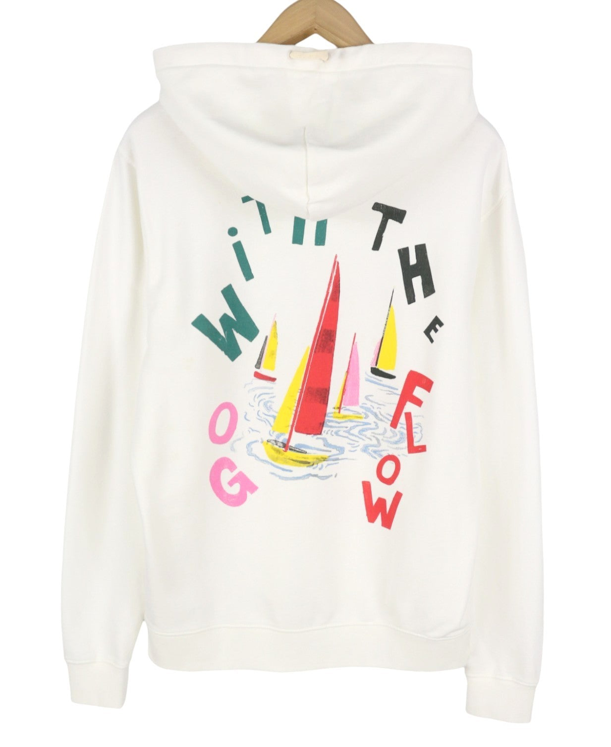 SCOTCH & SODA Men Hoodie L White Patterned Kangaroo Pocket Long Sleeve Pull On