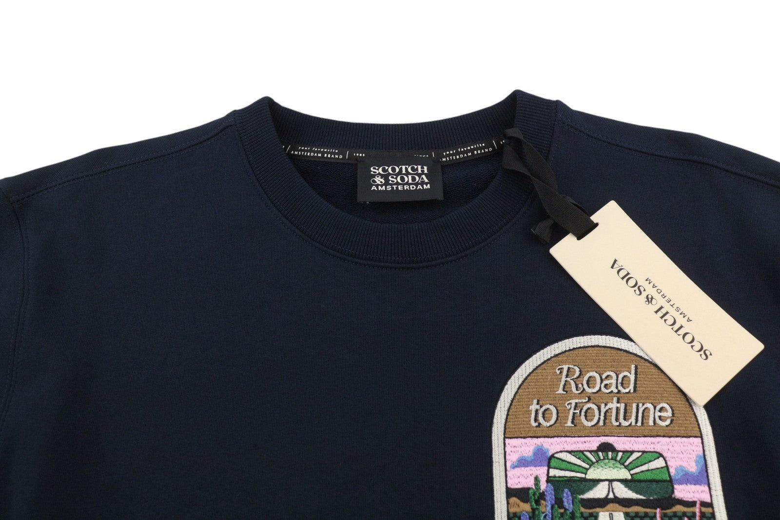 SCOTCH & SODA Men Sweatshirt M Dark Blue Crew Neck Long Sleeved Pull On