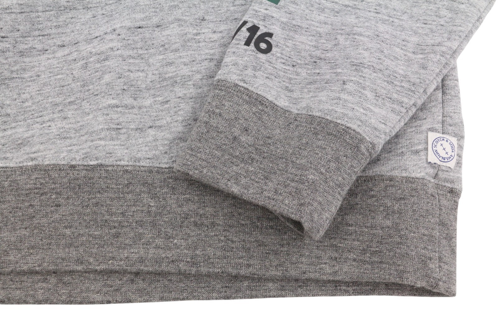 SCOTCH & SODA Men Sweatshirt M Grey Melange Cotton Crew Neck Long Sleeve Pull On