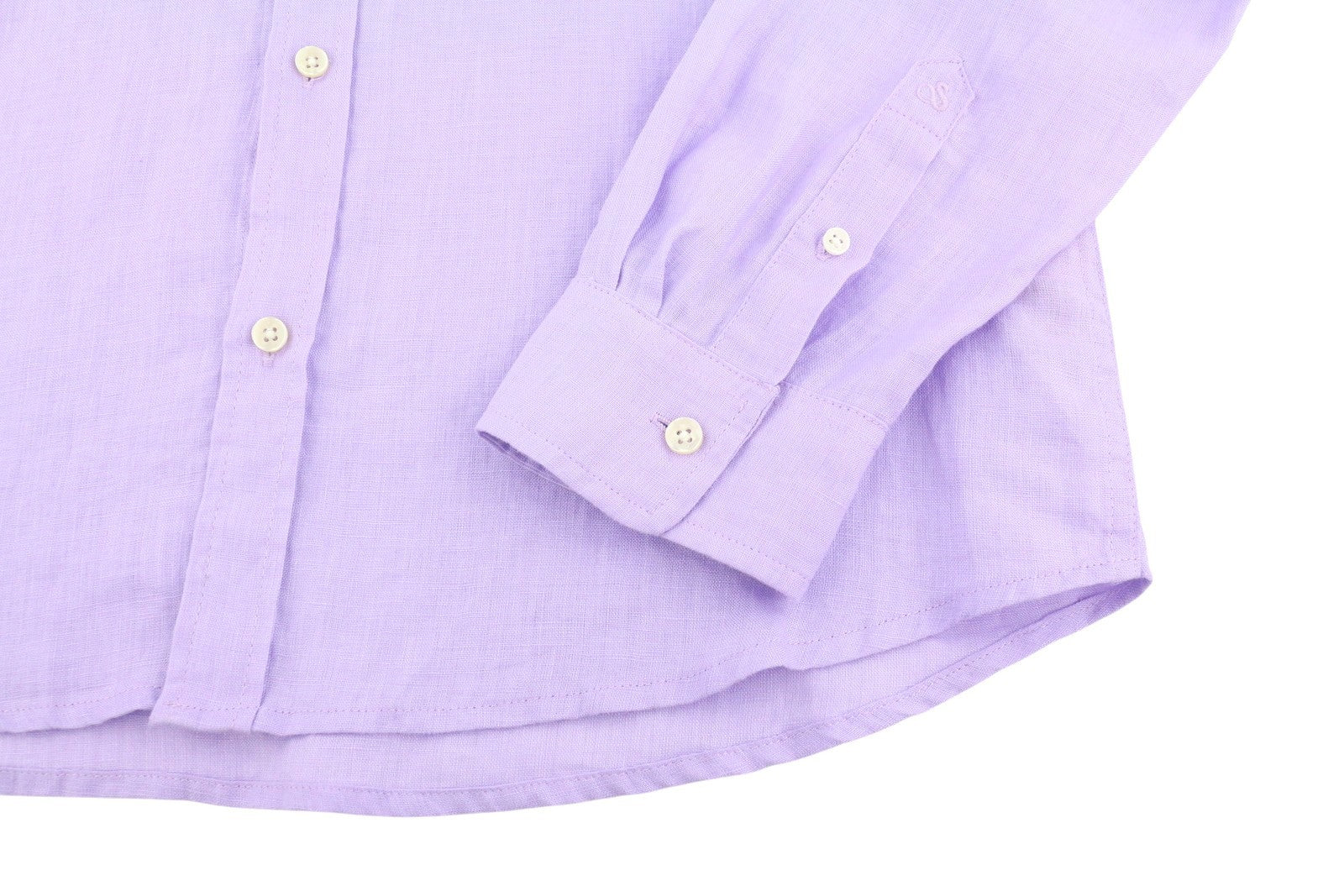 SCOTCH & SODA Men Shirt M Purple Linen Button Up Mandarin Collar