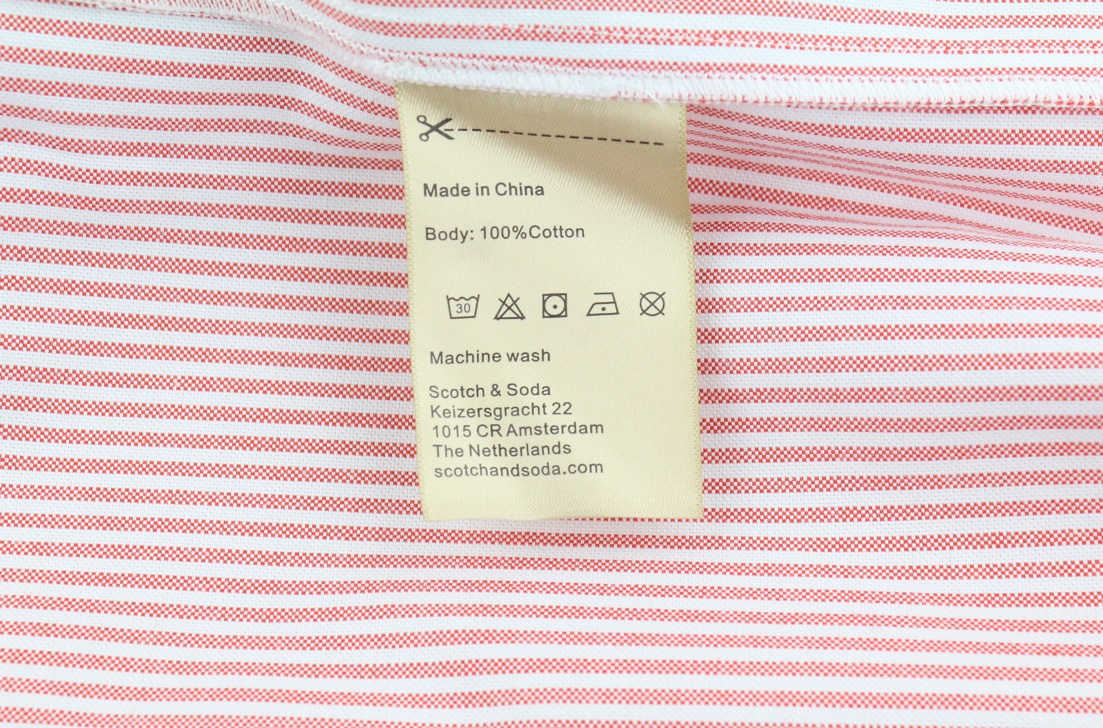 SCOTCH & SODA Men Shirt L Pink Pinstriped Spread Patch Pocket Casual