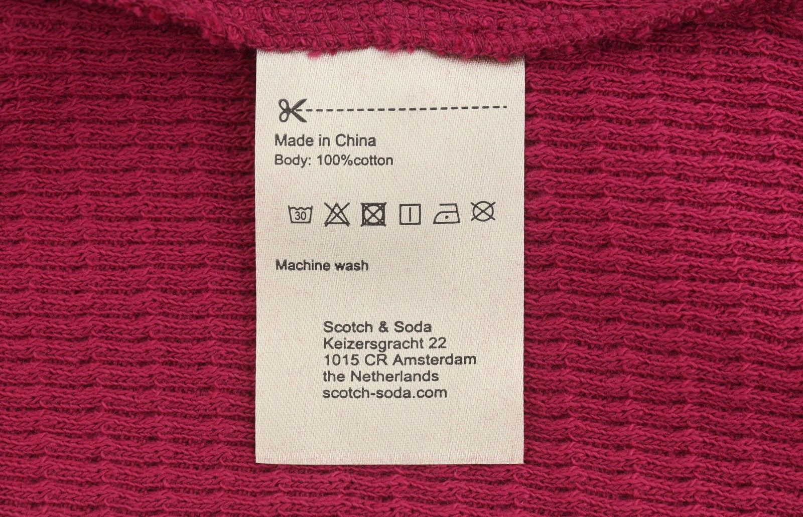 SCOTCH & SODA Men Polos M Cherry Red Knitted Half Zip Short Sleeve