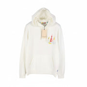 SCOTCH & SODA Men Hoodie L White Patterned Kangaroo Pocket Pull On