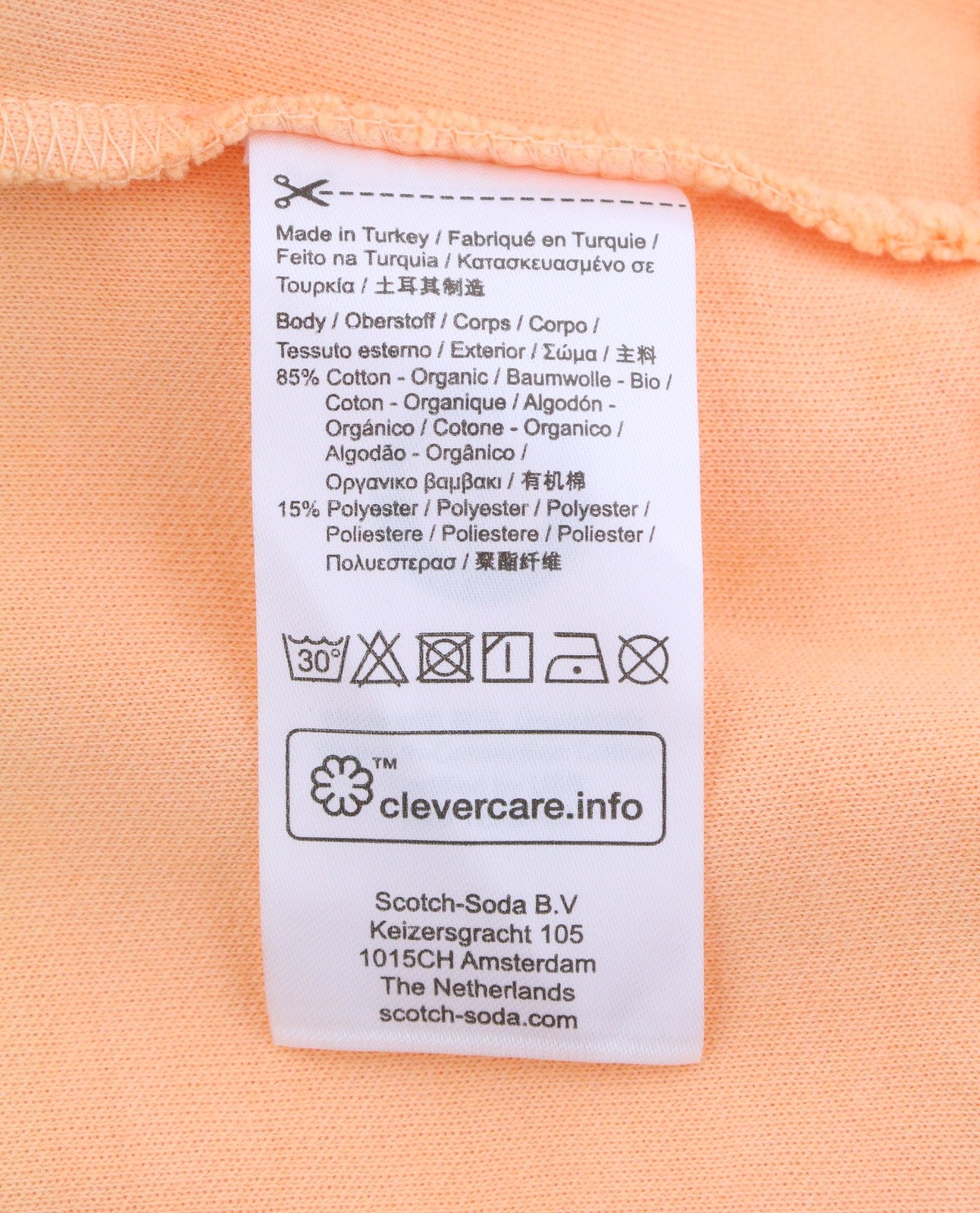 SCOTCH & SODA Men Sweatshirt L Orange Punch Garment Dyed Crew Neck Pull On
