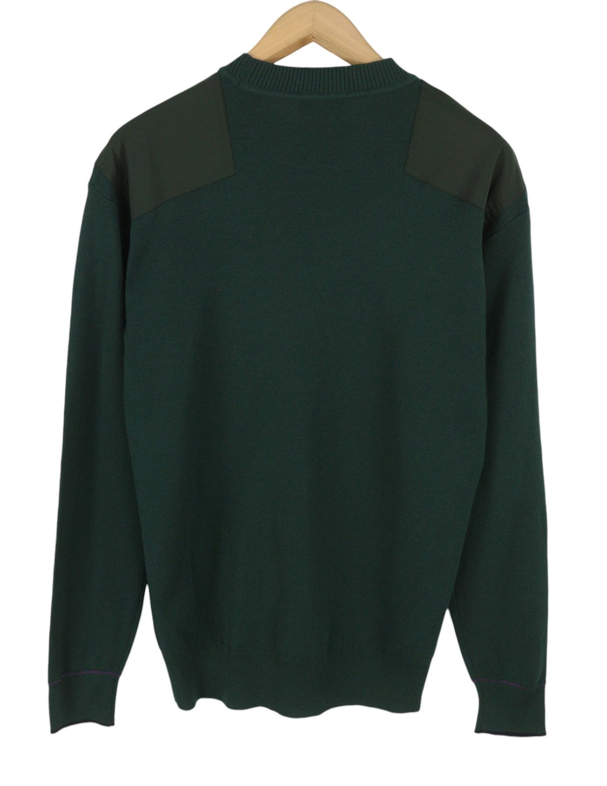 SCOTCH & SODA Men Jumper M Dark Green Crew Neck Shoulder Patches Pull On