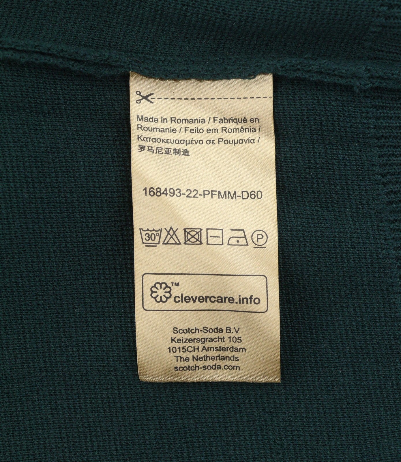 SCOTCH & SODA Men Jumper M Dark Green Crew Neck Shoulder Patches Pull On