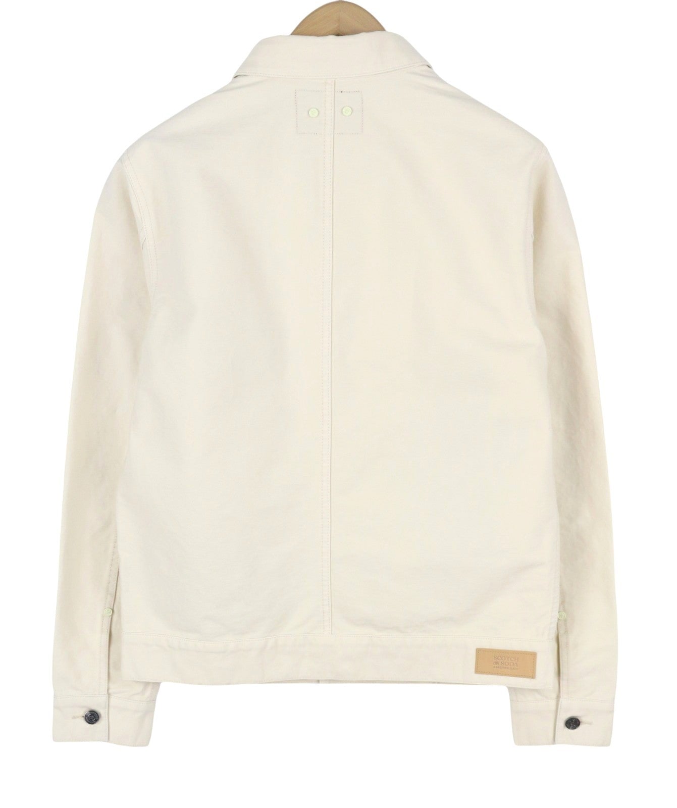 SCOTCH & SODA Men Jacket M Beige Embroidered Spread Button Up Lightweight