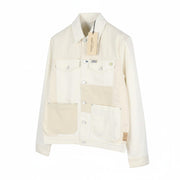 SCOTCH & SODA Men Jacket M Ivory Patches Button Up Lightweight Trucker