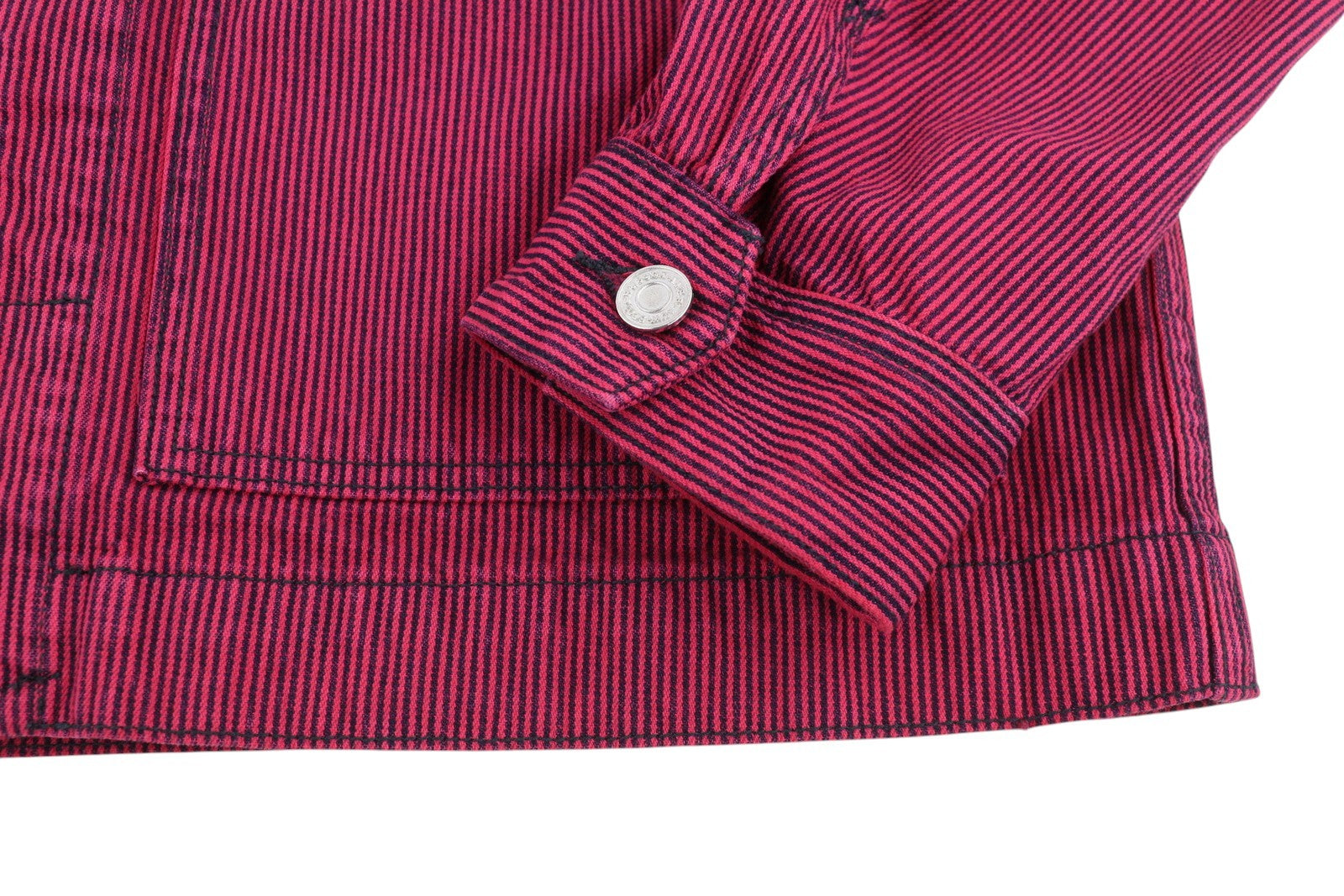 SCOTCH & SODA Men Jacket M Pink Pinstriped Buttoned Patch Pocket Trucker