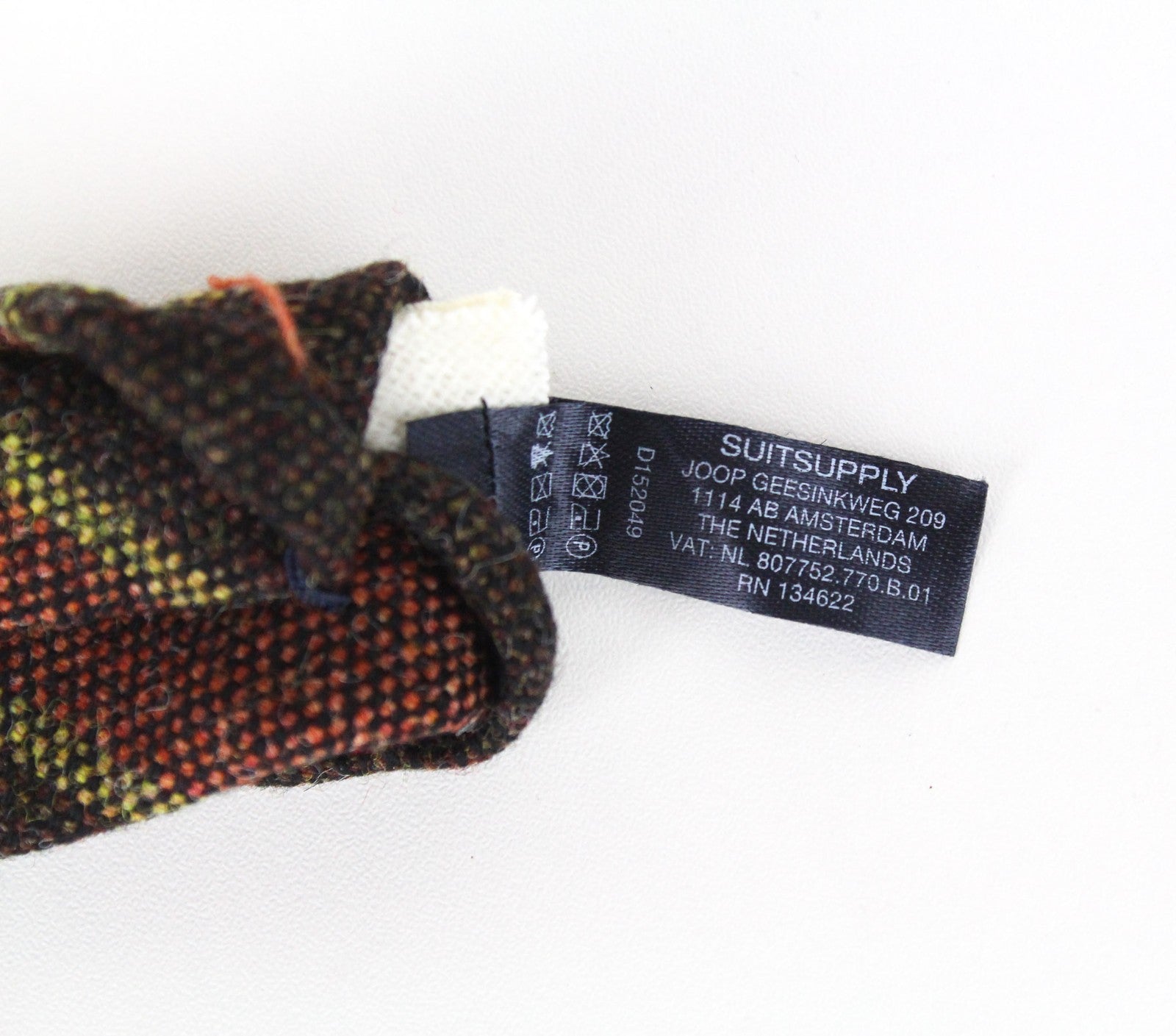 SUITSUPPLY Men Tie 150 x 8 cm Brown Pure Wool Striped Pattern Pointed-End
