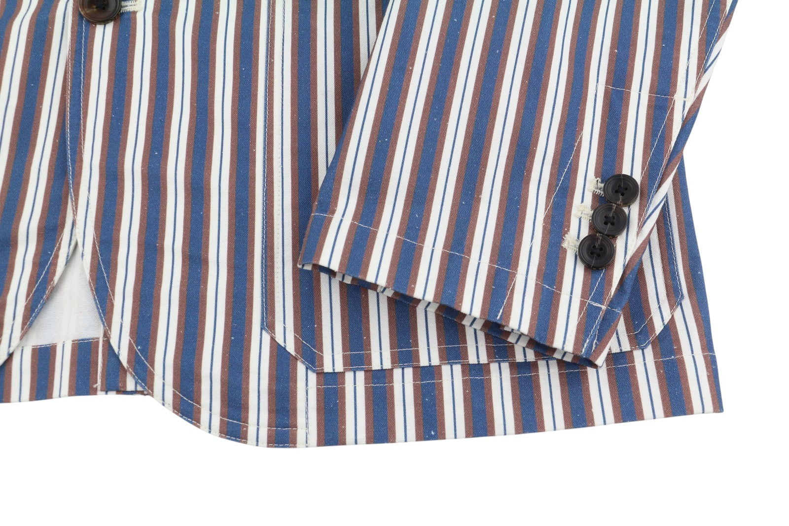 SCOTCH & SODA Men Blazer M Blue Pinstriped Notch Lapel Single Breasted