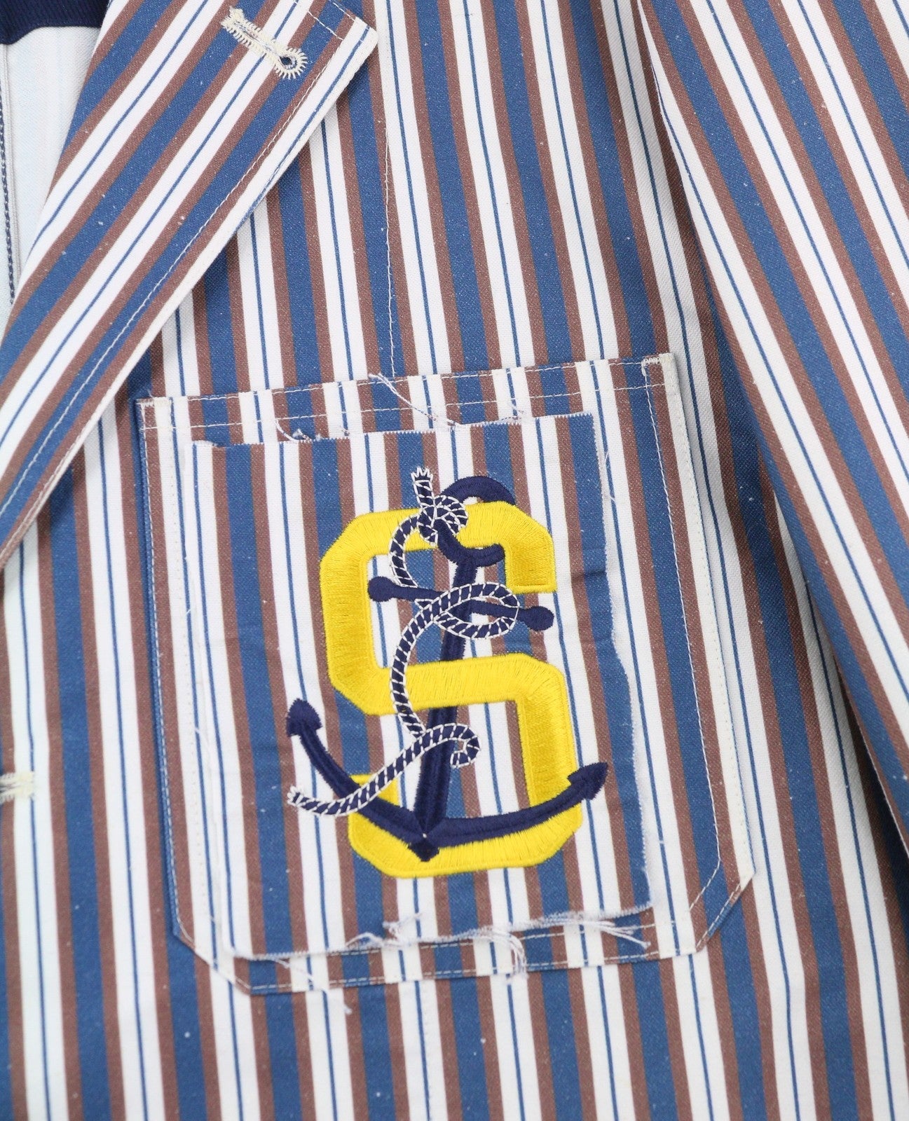 SCOTCH & SODA Men Blazer M Blue Pinstriped Notch Lapel Single Breasted