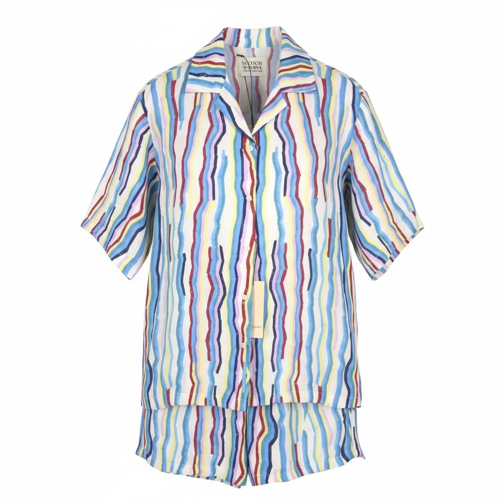 SCOTCH & SODA Men Set M Colourful Pattern Tencel Short Sleeve Relaxed Fit 2in1
