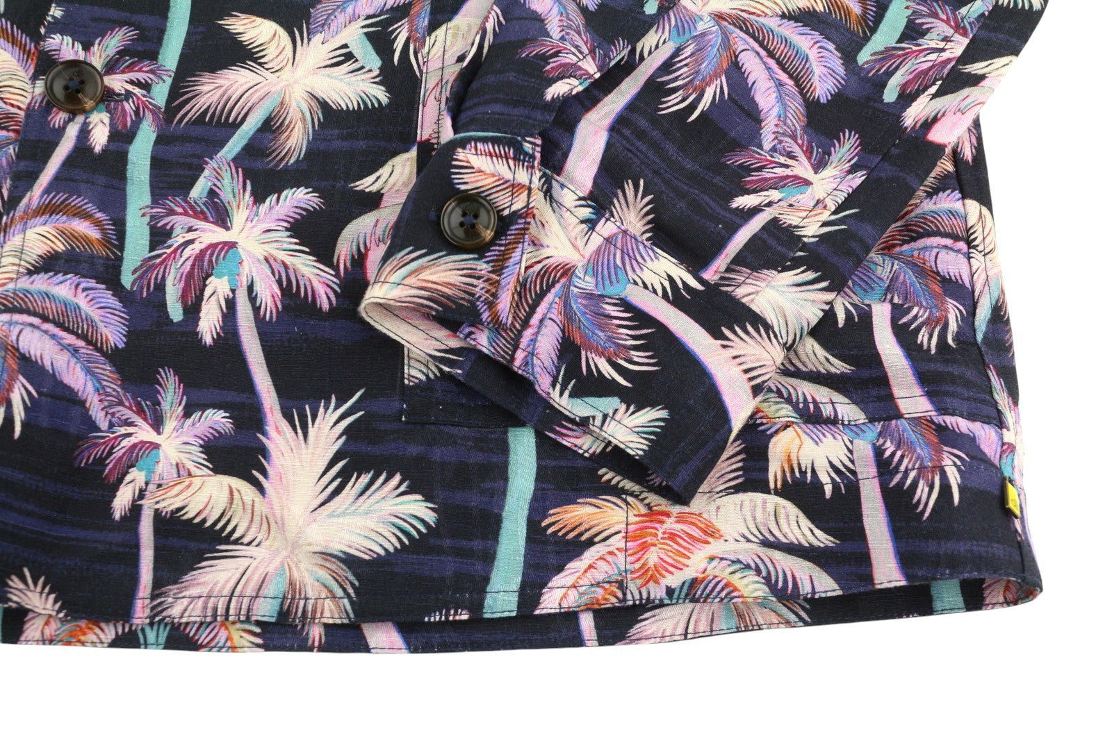 SCOTCH & SODA Men Blazer XL Dark Blue Palm Tree Print Notch Lapel Thin
