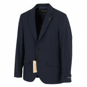 SCOTCH & SODA Men Blazer M Dark Blue Cotton Half Lined Notch Single Breasted