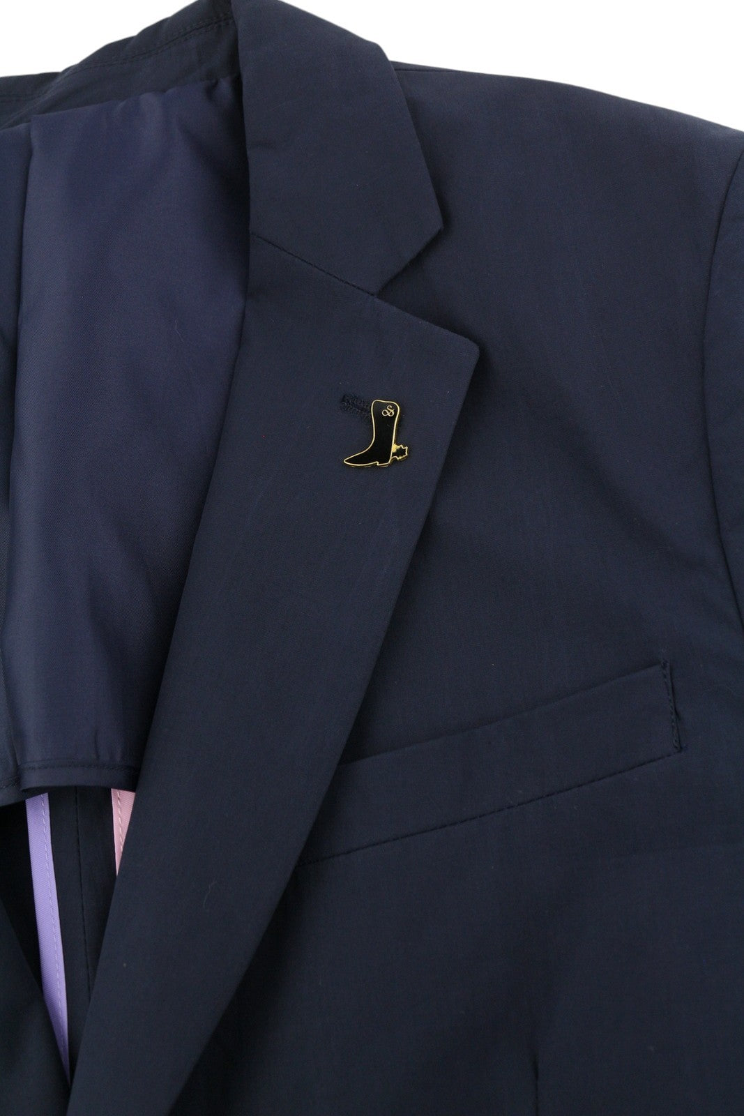 SCOTCH & SODA Men Blazer M Dark Blue Cotton Half Lined Notch Single Breasted
