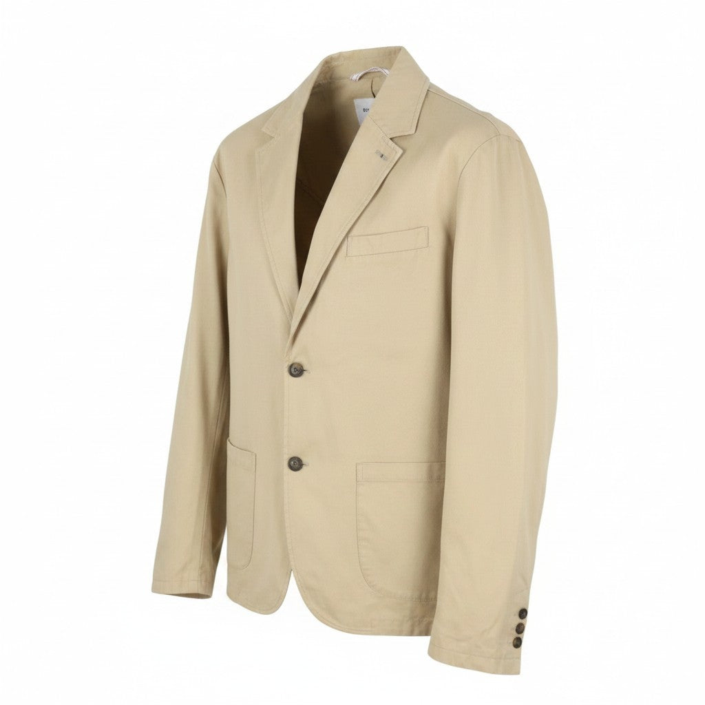 SCOTCH & SODA Men Blazer L Beige Half Lined Notch Lapel Single Breasted