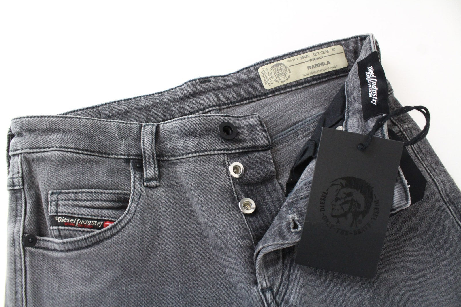 DIESEL Babhila 0890S Women Jeans W25/L32 Slim Skinny Fit Grey Cotton Stretch
