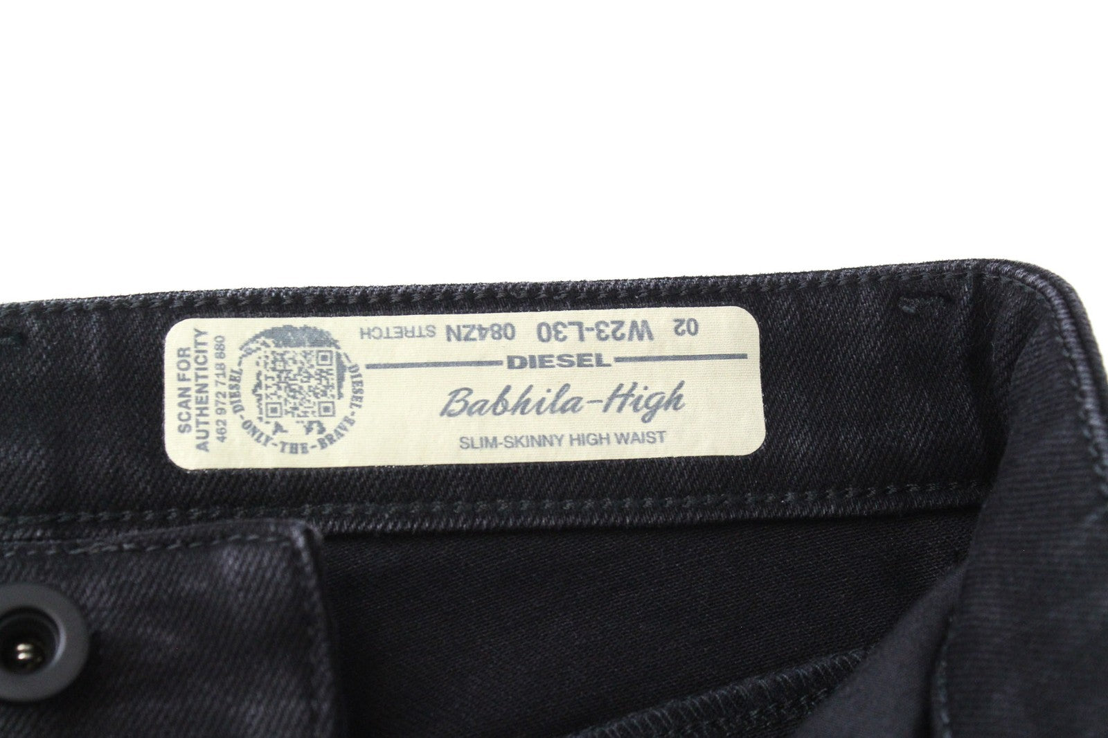 DIESEL Babhila-High 084ZN Women Jeans W32/L30 Slim Skinny Black Cotton Stretch