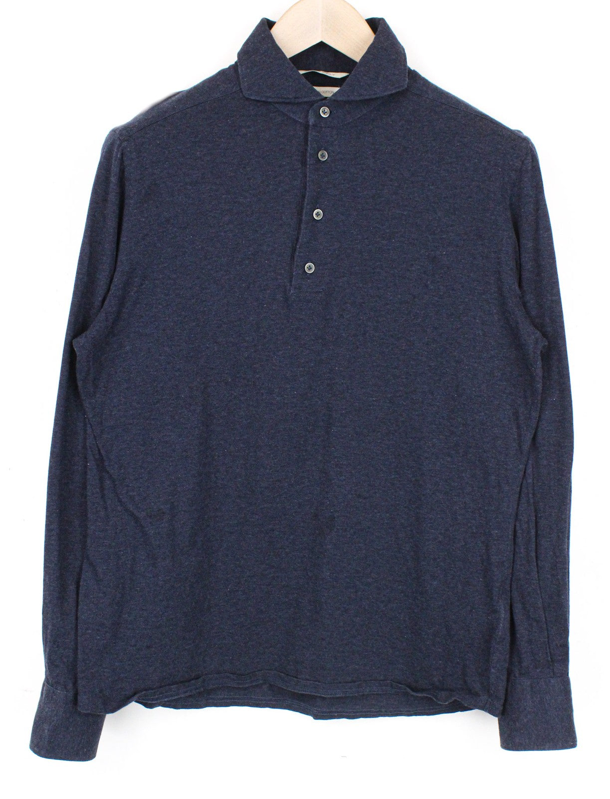 SUITSUPPLY Men Shirt 39/ 15 1/2/40/ 15 3/4 Navy Egyptian Cotton Polo Extra Slim
