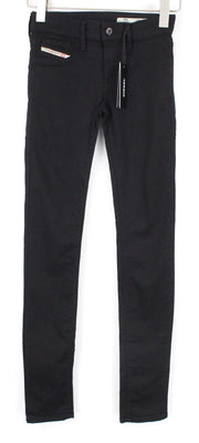 DIESEL Livier R608A Women Jeans W24 Jegging Black Stretch Super Slim Low Waist