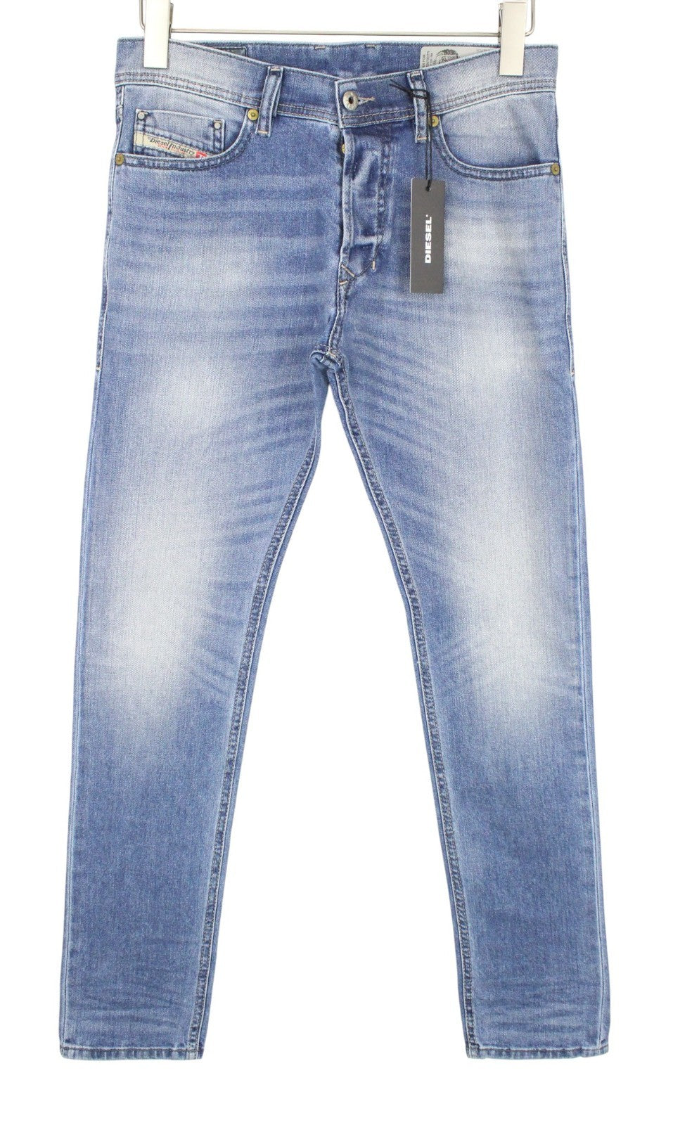 DIESEL Tepphar 0842H Men Jeans W27/L32 Blue Stretch Slim Carrot Fit Button-Fly