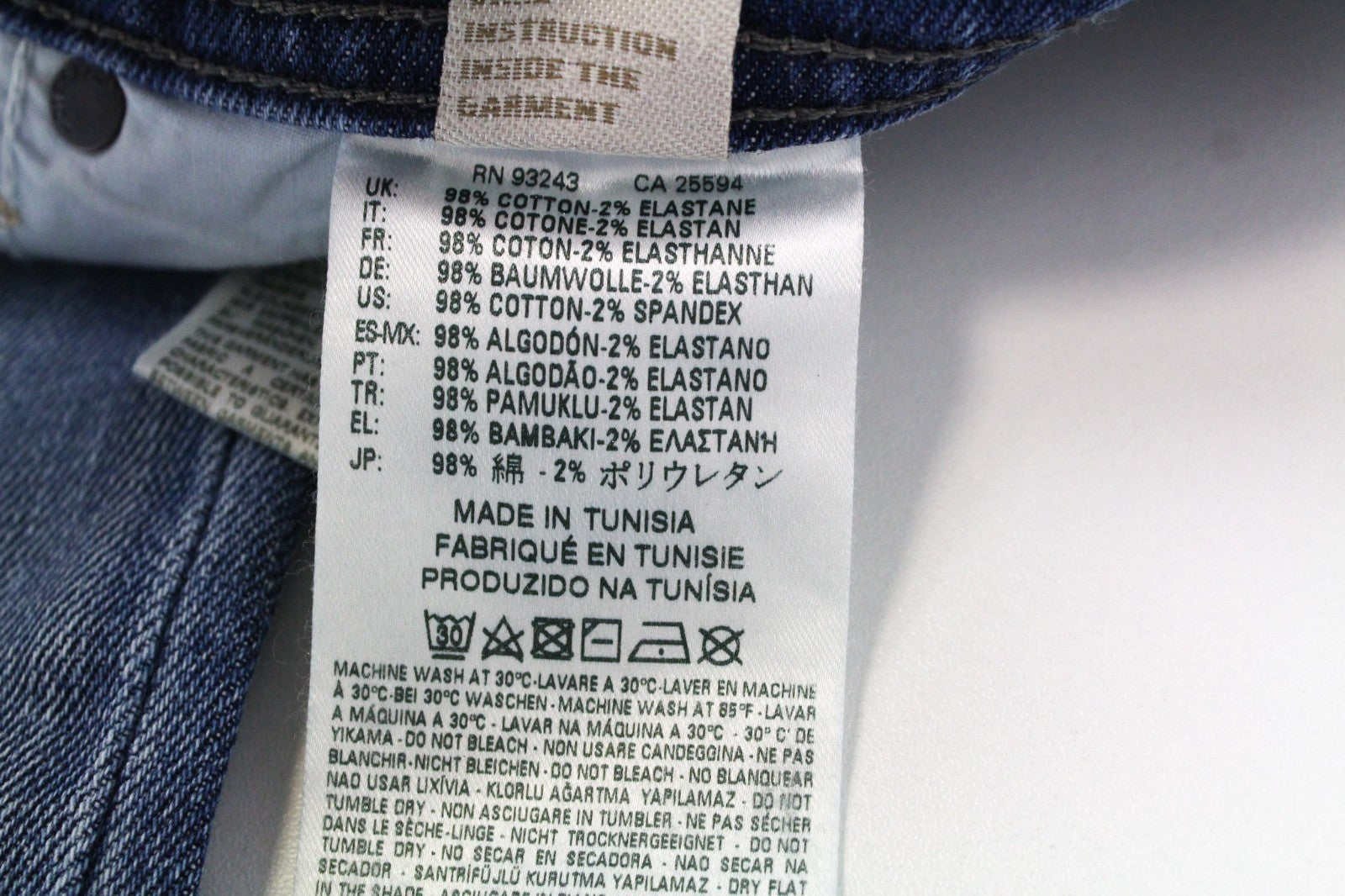 DIESEL Tepphar 0842H Men Jeans W27/L32 Blue Stretch Slim Carrot Fit Button-Fly