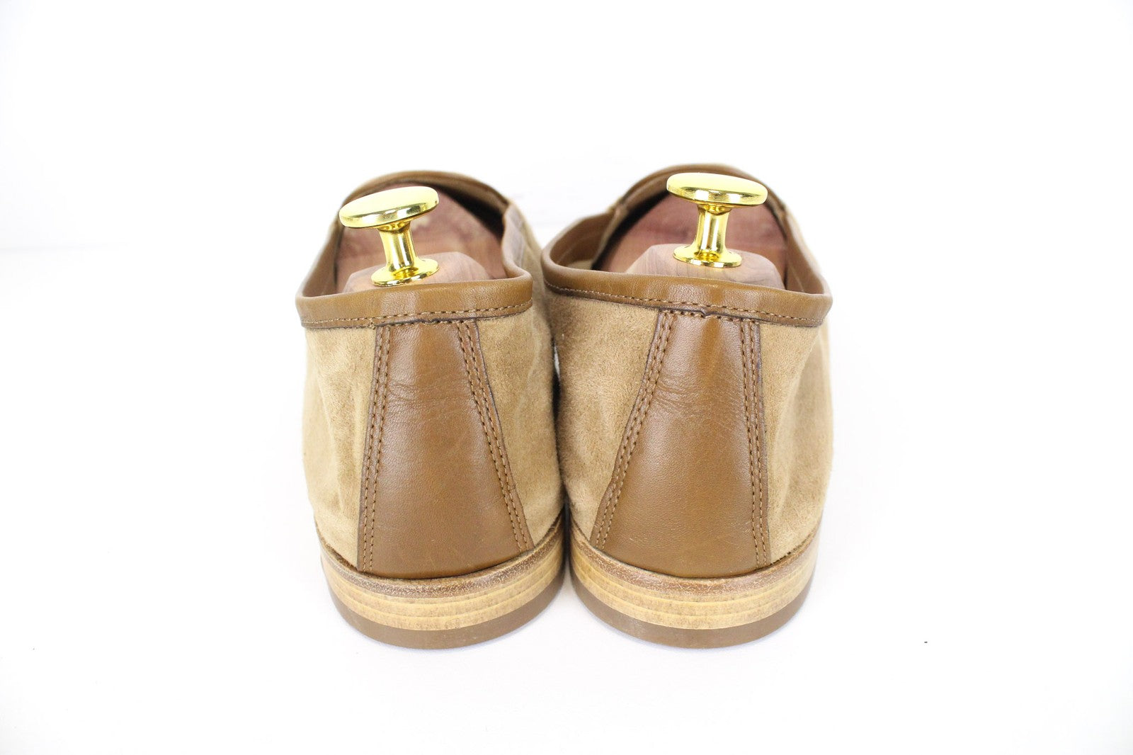 SUITSUPPLY Men Casual Shoes EU43 UK9 Beige Suede Calf Leather Loafers Moccasins