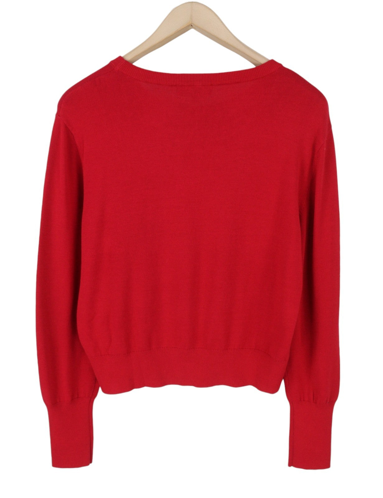 DESIGUAL Esopo Women's Jumper XL Red Metallic Lip Graphic Knit Pull On