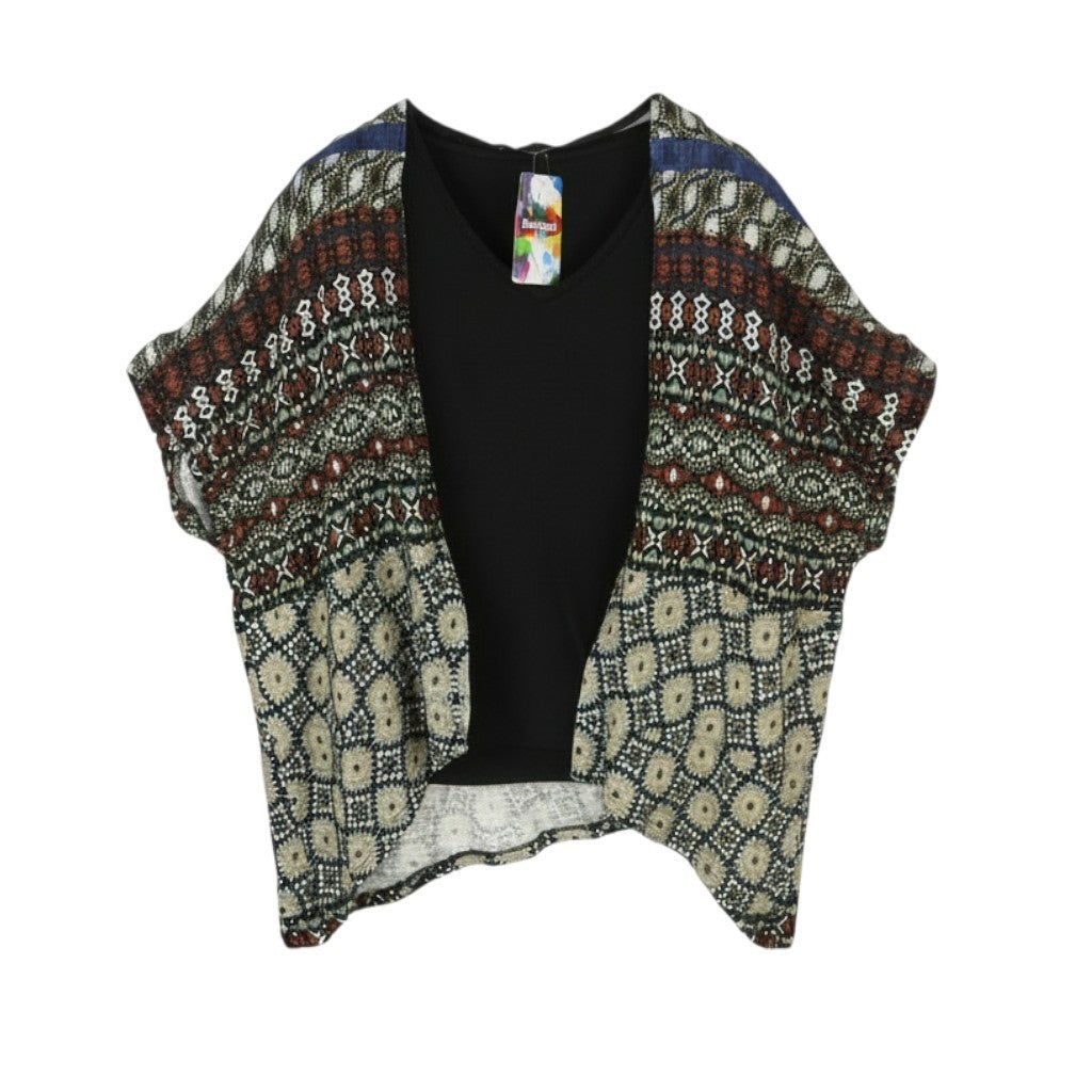 DESIGUAL Jamil Women's Jumper M Layered Asymmetric Drape 2in1 Knit Top