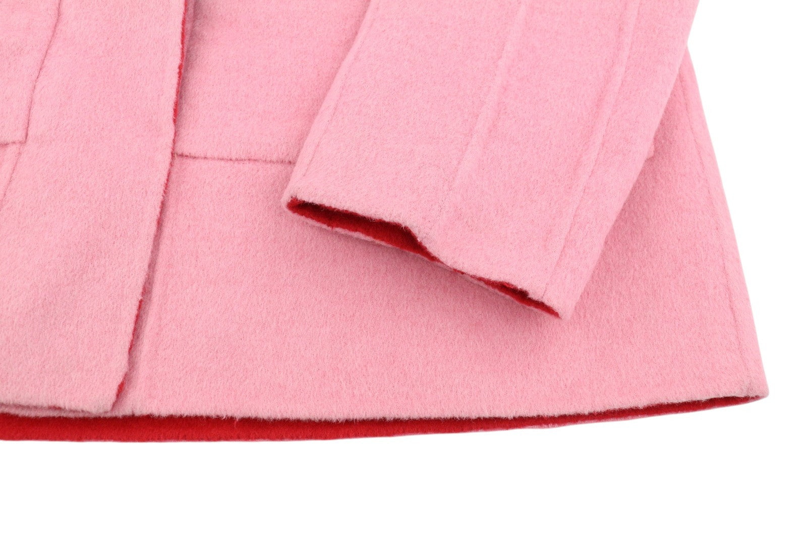 DESIGUAL Lenzy Women's Coat EU36 Pink Wool Blend Hooded Drawstring Waist