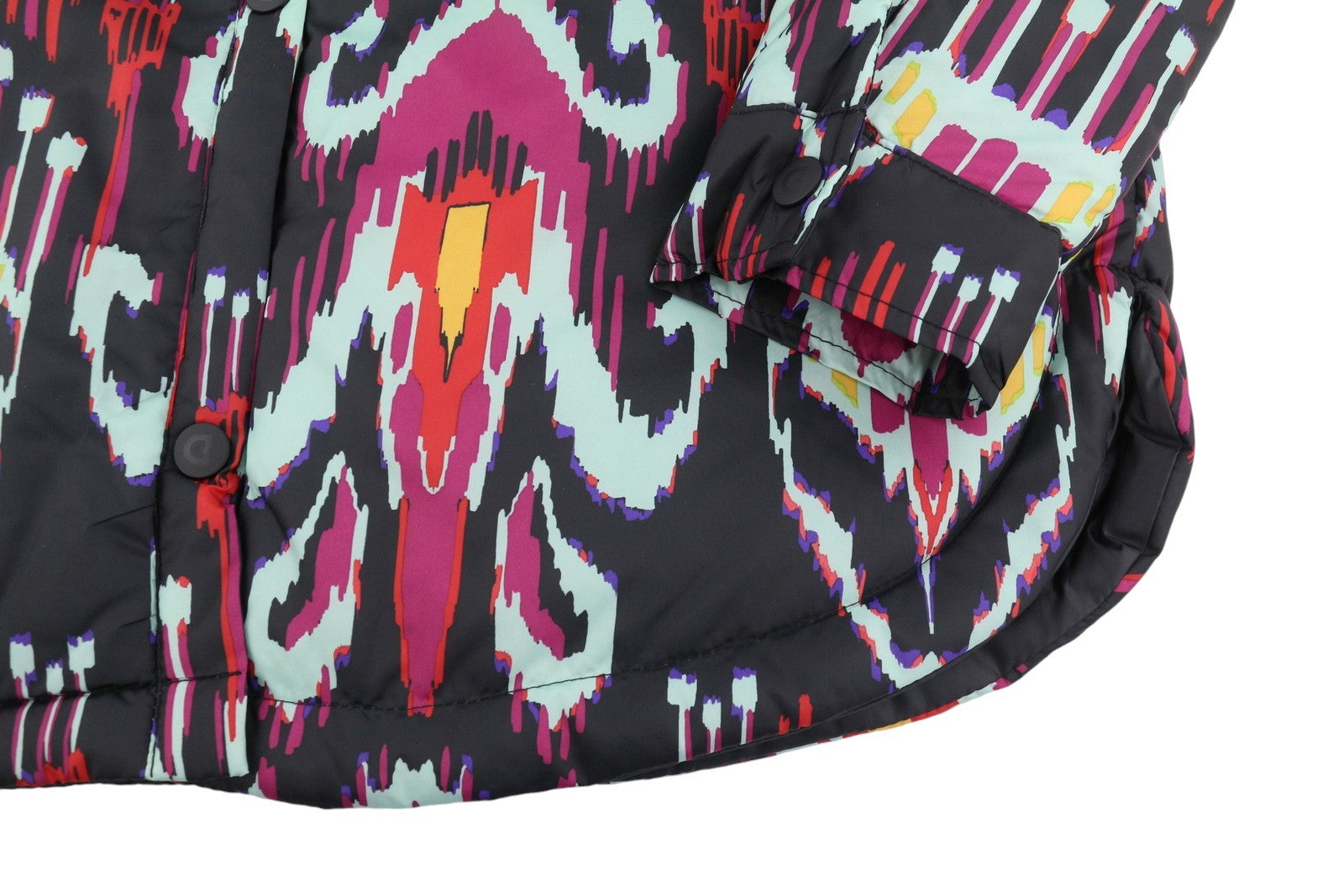 DESIGUAL Eliot Women's Jacket L Bright Abstract Print Padded Snap Front Coat