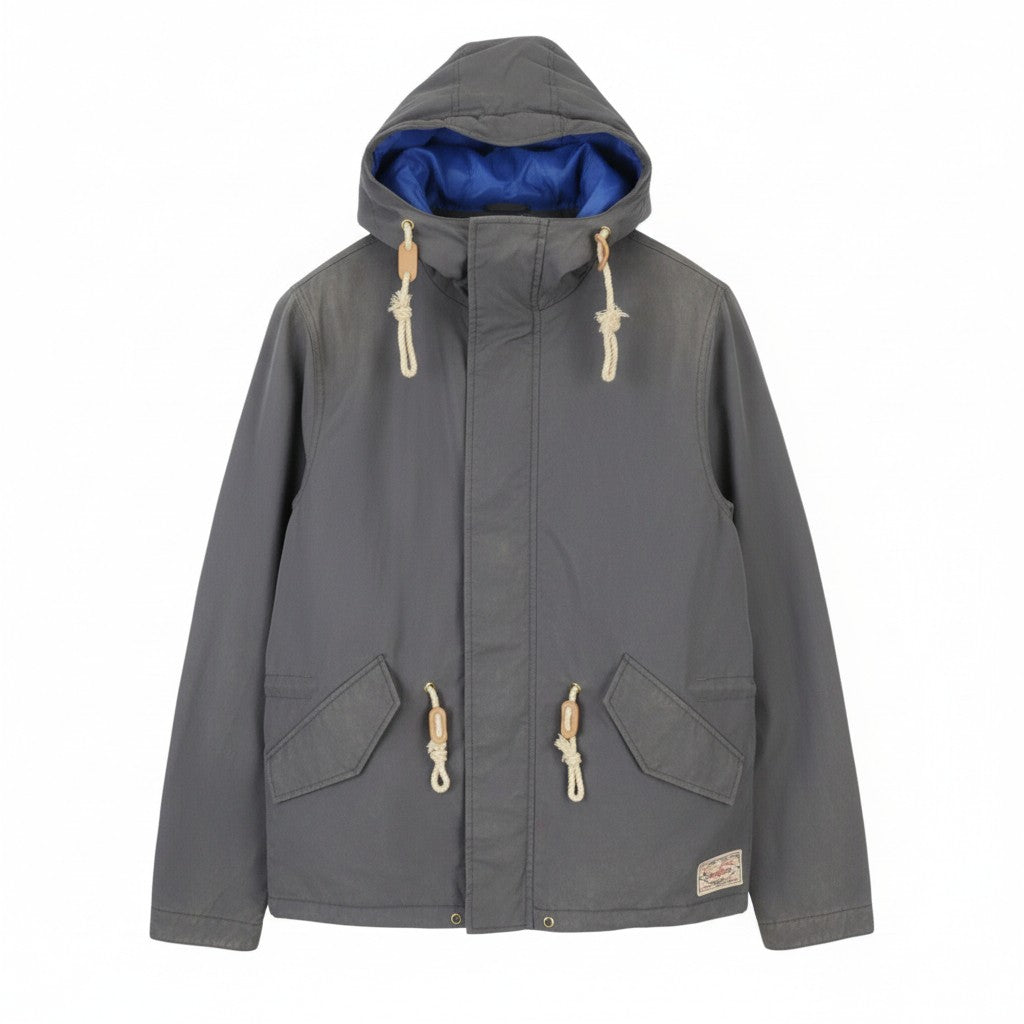 SCOTCH & SODA Men's Jacket M Grey Drawstring Waist Extended Inner Panel Coat