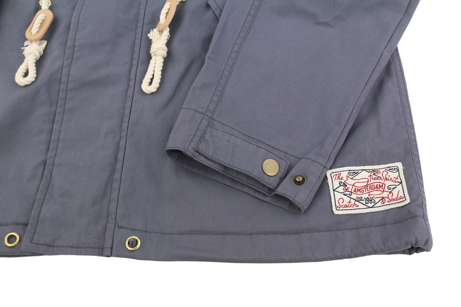 SCOTCH & SODA Men's Jacket M Grey Drawstring Waist Extended Inner Panel Coat