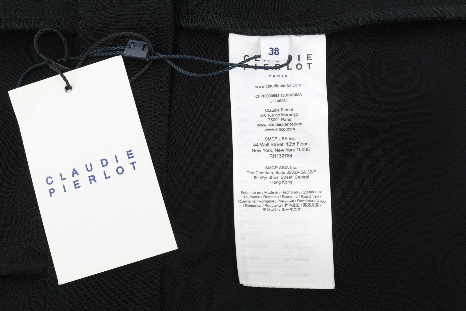 CLAUDIE PIERLOT Rasima Women's Dress 38 S Black Crossover Flared RRP225
