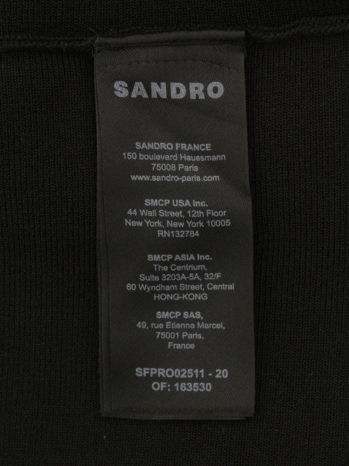 SANDRO Caline Women's Dress 40 L Black Contrast Trim Flared Sleeve Mini