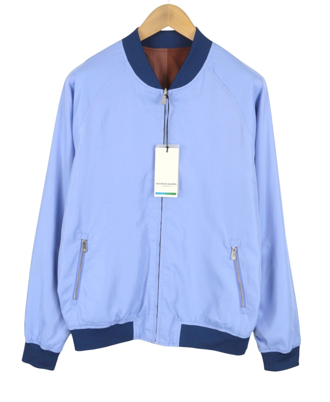 SCOTCH & SODA Men Jacket M Reversible Patterned Full Zip Lightweight Bomber