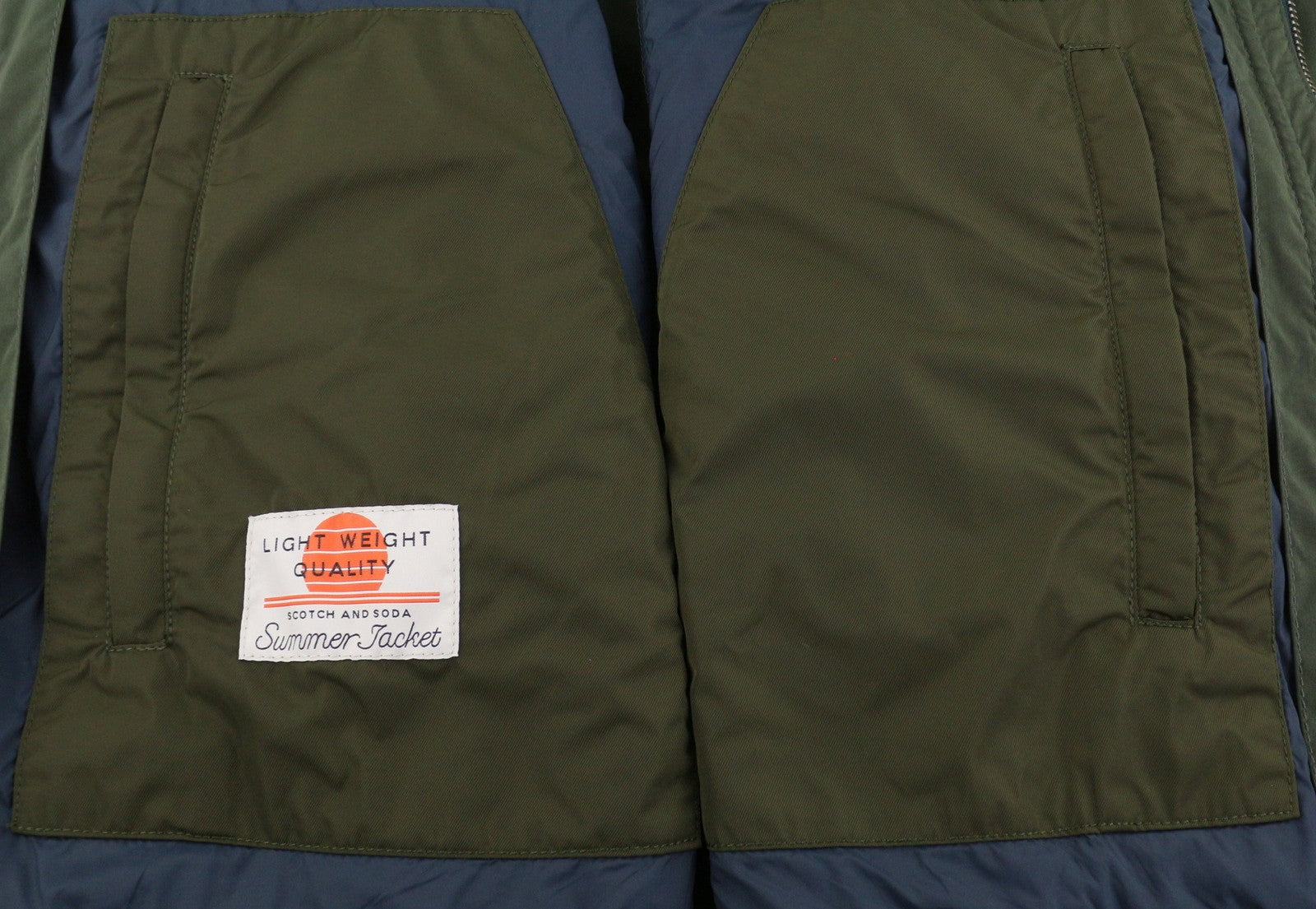 SCOTCH & SODA Men Jacket 2XL Dark Green Hidden Hood Full Zip Lightweight