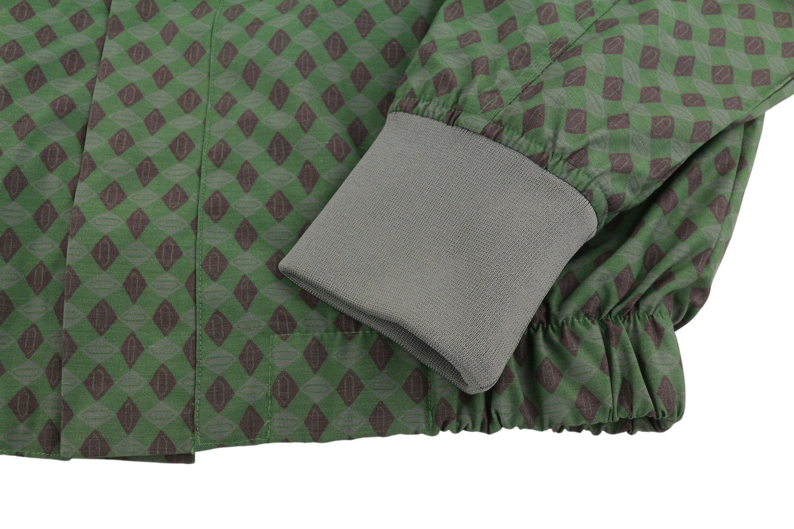 SCOTCH & SODA Men Jacket L Green Patterned High Neck Buttons Lightweight Bomber