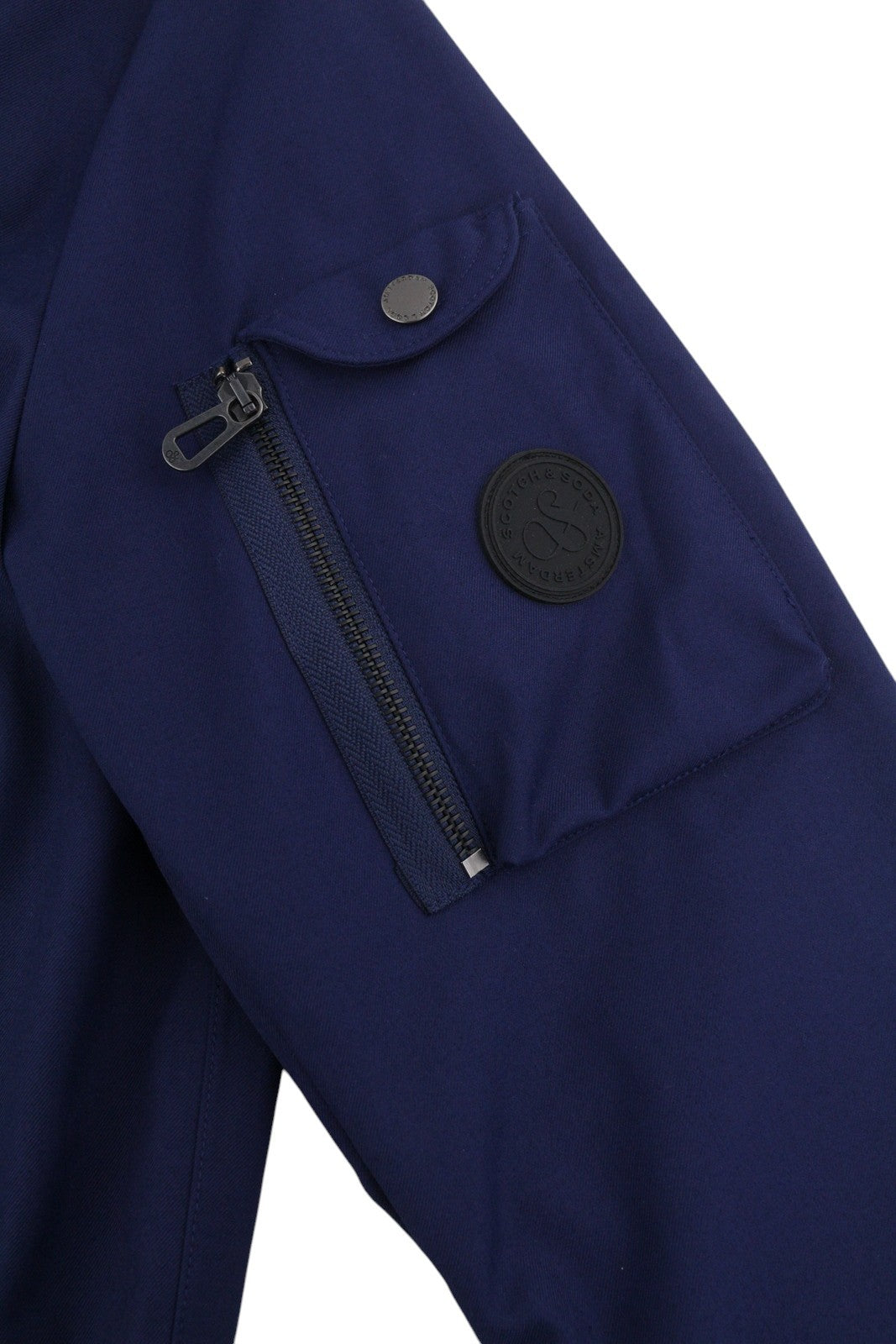 SCOTCH & SODA Men Jacket L Dark Blue Spread Full Zip Lightweight Bomber