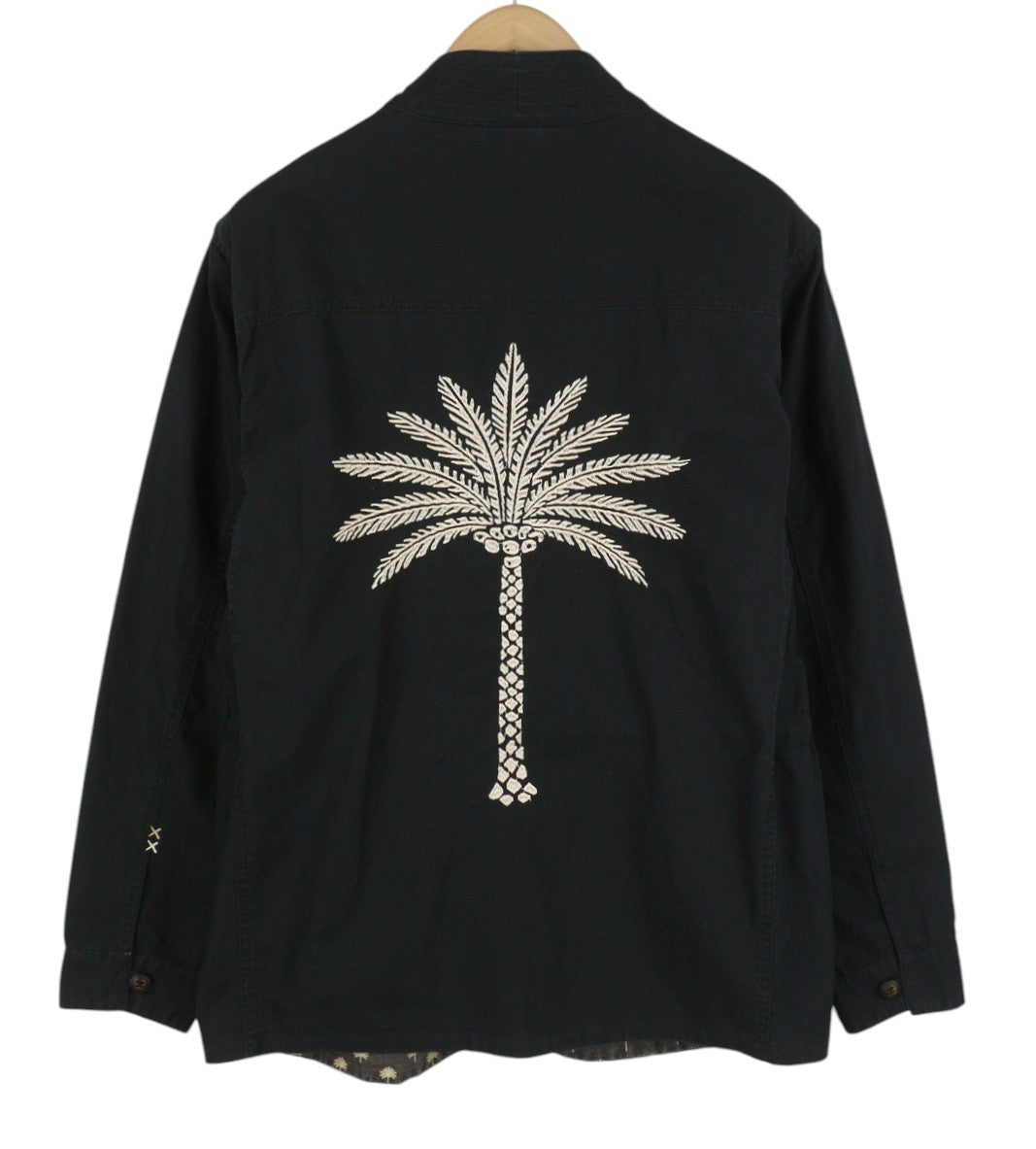 SCOTCH & SODA Men Jacket M Black Embroidered Palm Tree Drawstring Waist