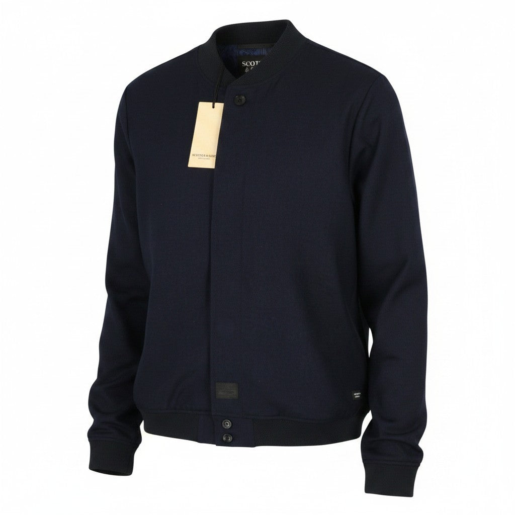 SCOTCH & SODA Men Jacket L Dark Blue Button Up Lightweight Bomber