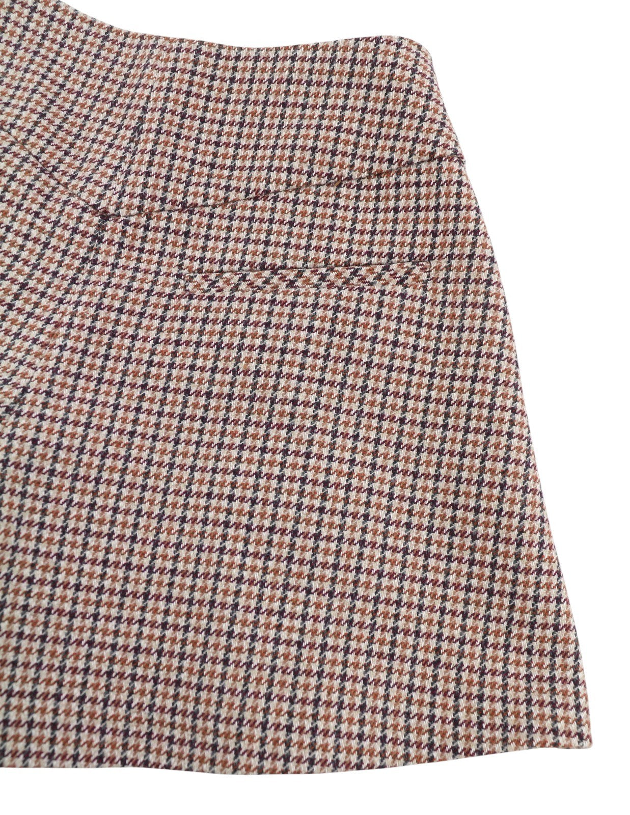 MAJE Vaisa Women's Shorts 36 S Wool Blend Houndstooth Pleated Skort RRP325