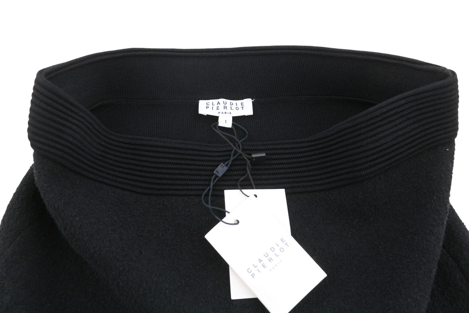 CLAUDIE PIERLOT Manue Women's Skirt 1 S Black Knit Gold Buttons RRP165