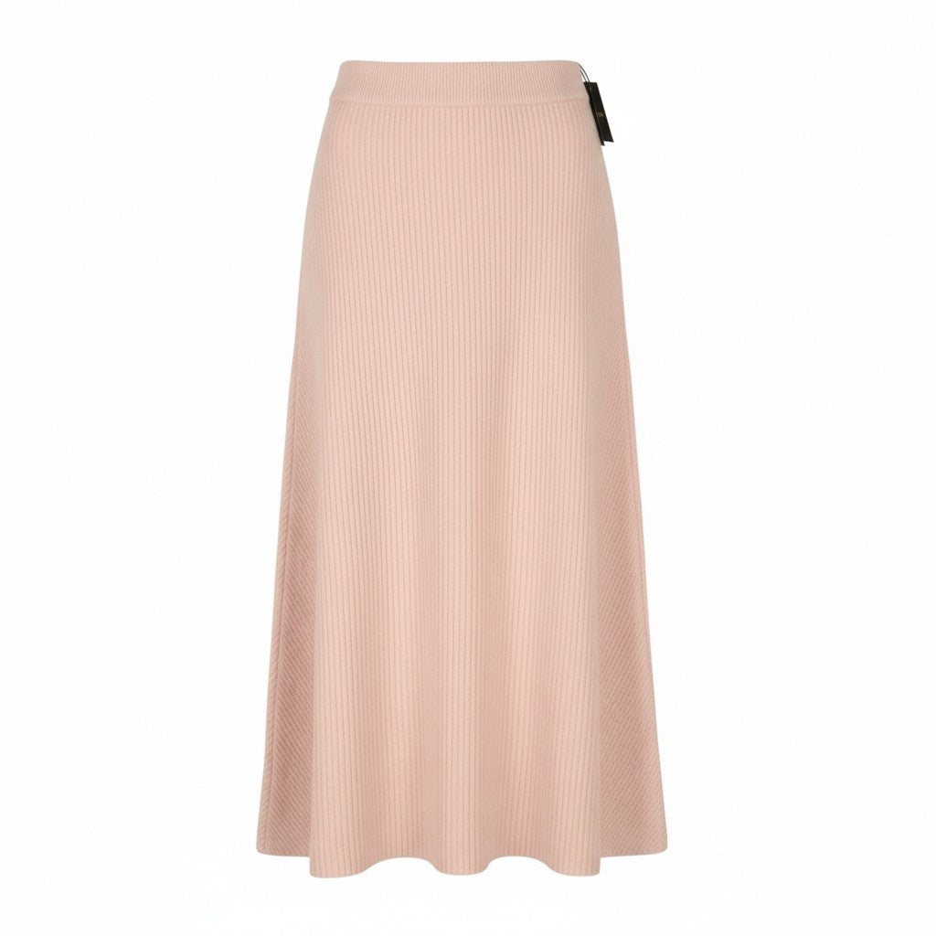 MAJE Jandana Women's Skirt 40 L Pink Wool Alpaca Stretch Knit Midi RRP345