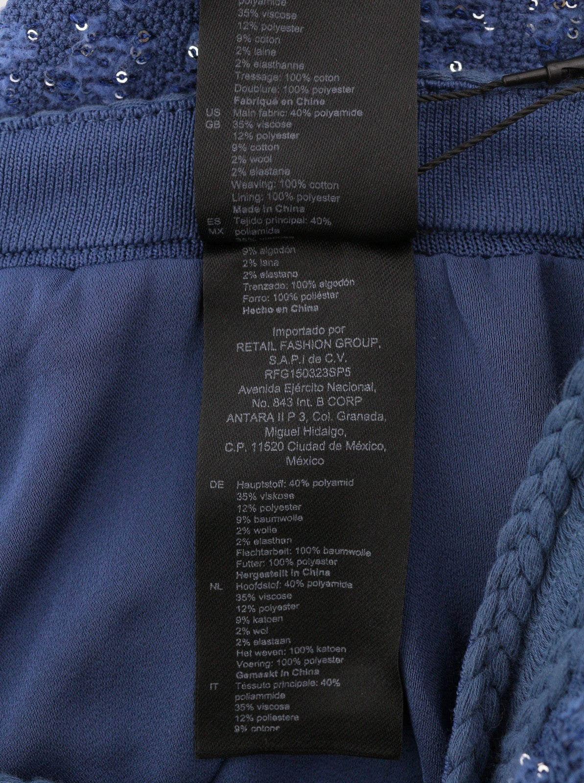 SANDRO Palmira Women's Trousers 36 S Blue Metallic Tweed Straight RRP225