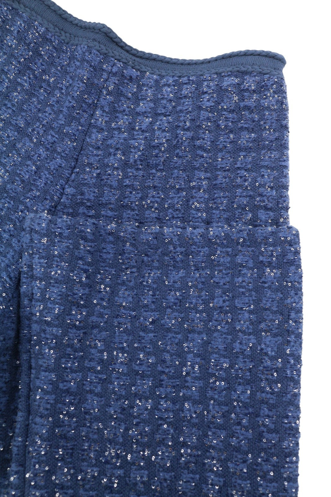 SANDRO Palmira Women's Trousers 36 S Blue Metallic Tweed Straight RRP225