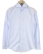 SUITSUPPLY Men Shirt 36/14 Striped Pattern Extra Slim Blue Pure Cotton