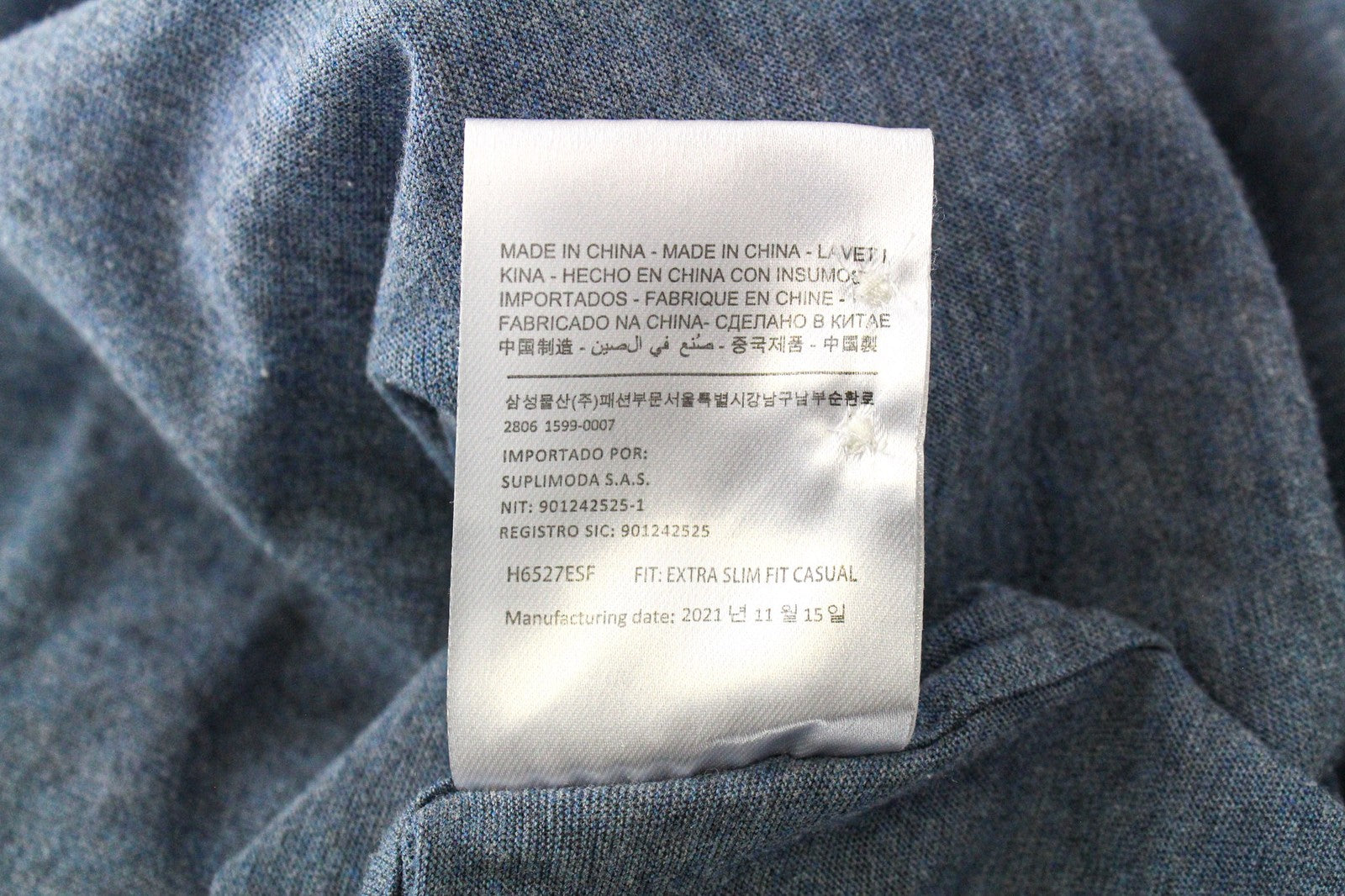 SUITSUPPLY Men T-Shirt 37/38/14 1/2/15 Extra Slim Fit Casual Blue Cotton Polo