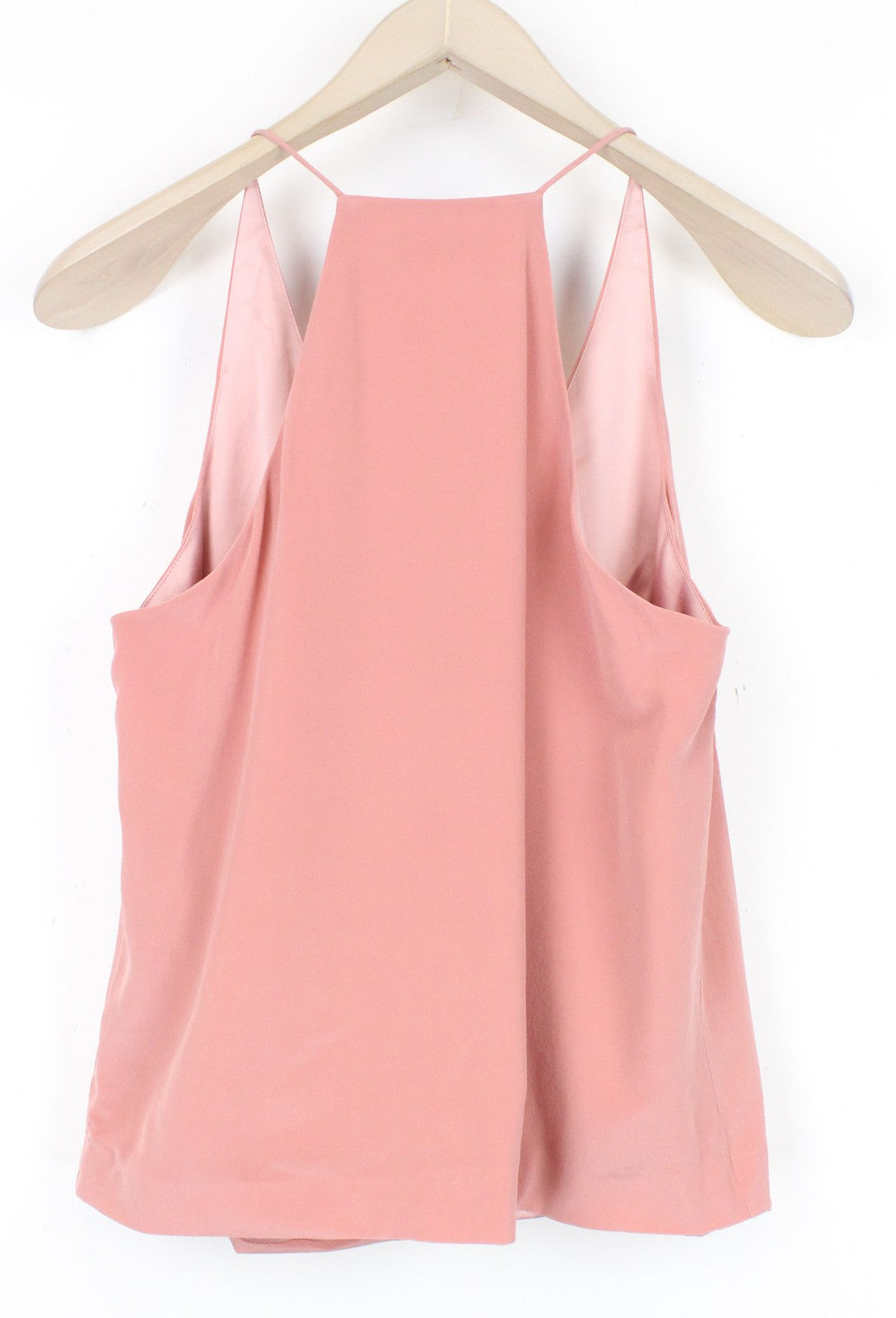 SUISTUDIO Rickie Women Top UK10 S Pink Pure Silk V-neck Sleeveless Straps Summer